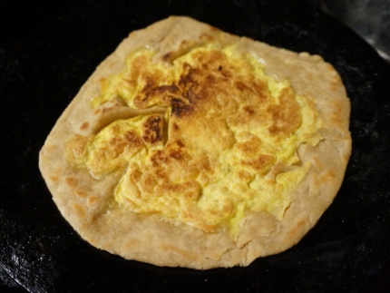 Here is a plain egg paratha---my boys don't like anything else in the egg mixture.