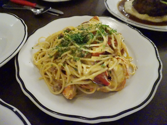 Now we move to the mains and oh, my god. A perfectly poached 1.5 lb lobster (and all of it) in a carbonara style sauce tossed with tarragon and perfect spaghetti. There's not much to say: this was as close to perfection as any lobster or pasta dish I've ever eaten has come.