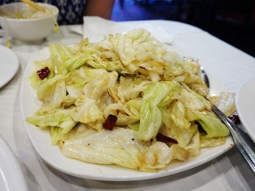This was rather excellent and the kind of thing you might be at risk of passing over if you go to Sichuan restaurants and order only dishes that set off fireworks and fire alarms. Cabbage braised to just softening/still crunchy texture with very good sweet vinegar. Just a bit of heat from the dried chillies.
