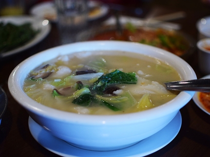 If you get the shrimp it's best to get this lovely, mild soup of fish in what I think is pork bone broth. I could eat a whole tureen of this and be happy.