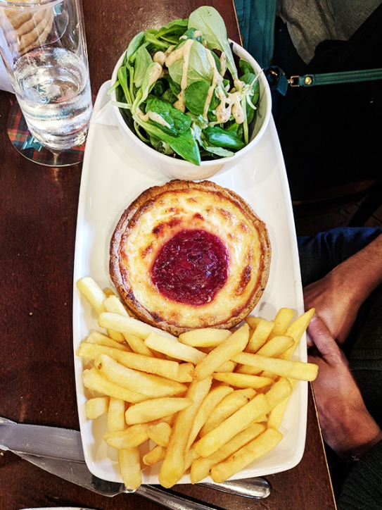 Also true of the person who got this brie and beetroot tart.