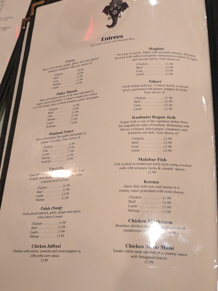 Darbar India Grill, Apple Valley, Entrees