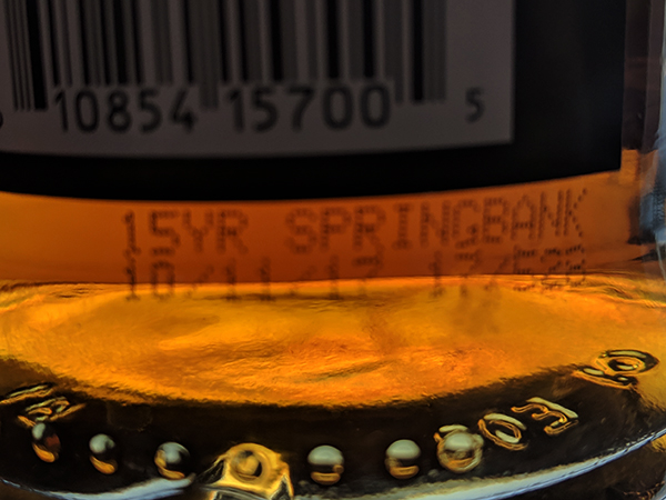 Springbank 15 Bottle Code