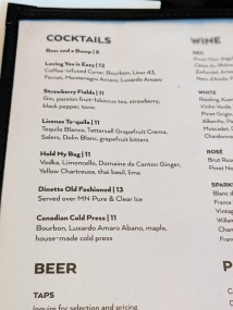 Saint Dinette, Cocktails