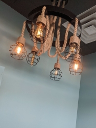 This rope chandelier is more attractive than my photo makes it out to be.