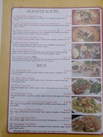 Thai Cafe, Menu, Noodle Soups, Rice