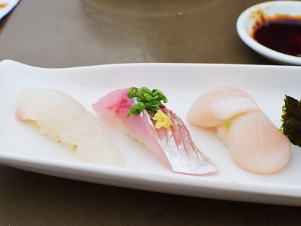 Sushi Nozomi 2, Hirame, Aji, Hotate