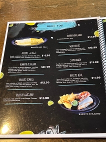 Las Islas, Menu, Burritos